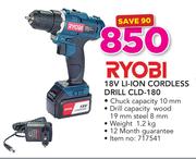 Ryobi 18V Li-Ion Cordless Drill CLD-180