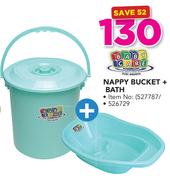 Baby Care Nappy Bucket + Bath