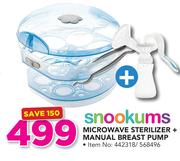 Snookums Microwave Sterilizer + Manual Breast Pump