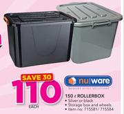 Nuware 150Ltr Rollerbox (Silver or Black)-Each