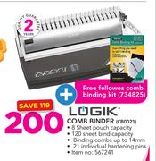 Logik Comb Binder CB0021 With Free Fellowes Comb Binding Kit