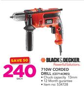Black & Decker 710W Corded Drill CD714CRES-Each 