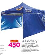 Discovery Instant Gazebo 3 x 3m With 2 Side Panels Blue-Each