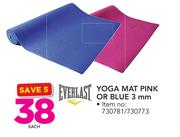 Everlast Yoga Mat Pink Or Blue-3mm Each