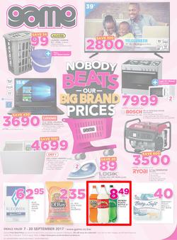 Game Botswana : Nobody Beats Our Big Brand Prices (7 Sep - 20 Sep 2017), page 1