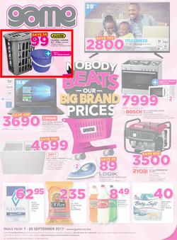 Game Botswana : Nobody Beats Our Big Brand Prices (7 Sep - 20 Sep 2017), page 1