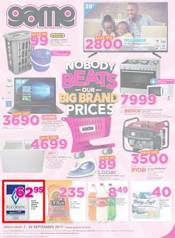 Game Botswana : Nobody Beats Our Big Brand Prices (7 Sep - 20 Sep 2017), page 1