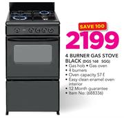Defy 4 Burner Gas Stove Black DGS 168 SGG