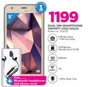 Samsung Dual Sim Smartphone iNFINITY U962 Gold With Free Bluetooth Headphones And Phone Cover