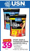 USN Sport Ener-G Hydration Drink Assorted-500gm Each