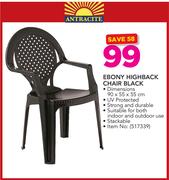 Antracite Ebony Highback Chair Black
