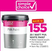 Simple Choice Matt PVA White Paint-20Ltr