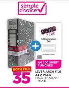 Simple Choice Lever Arch File A4 2 Pack With A4 100 Sheet Punched