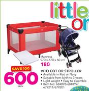 Little One Vito Cot Or Stroller-Each
