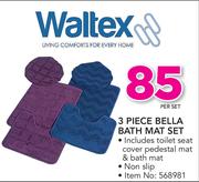 Waltex 3 Piece Bella Bath Mat Set-Per Set