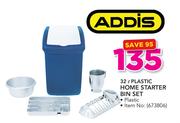 Addis 32Ltr Plastic Home Starter Bin Set