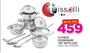 Tissolli 15 Piece Cookware Set With Lids
