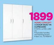 Home Concept 3 Door Built In Cupboard Excluding Handles And Backing Board