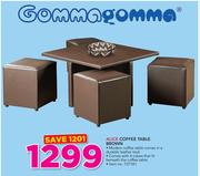 Gommagomma Alice Coffee Table Brown With Four Cubes