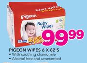 Pigeon Wipes(Alcohol Free & Unscented)-6x82's Pack