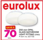 Eurolux 250mm Opal Glass Bathroom Light Fitting C950-Each