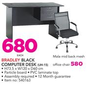 Bradley Black Computer Desk UH-15-Each