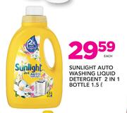 Sunlight Auto Washing Liquid Detergent 2 In 1 Bottle-1.5Ltr Each