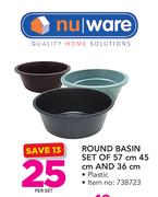 Nuware Oval Basin Set Of 60Ltr & 40Ltr-Per Set