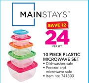 Mainstays 10 Piece Plastic Microwave Set-Per Set