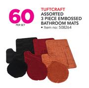 Tuftcraft Assorted 3 Piece Embossed Bathroom Mats-Per Set