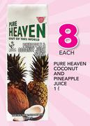 Pure Heaven Coconut & Pineapple Juice-1Ltr Each