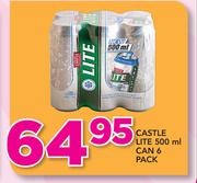Castle Lite Can Pack-6 x 500ml