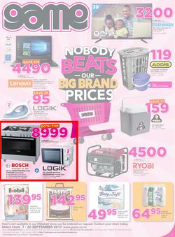 Game Namibia : Oshakati Nobody Beats Our Big Brand Prices (7 Sep - 20 Sep 2017), page 1