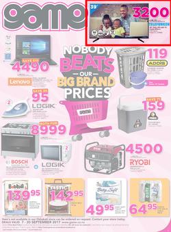Game Namibia : Oshakati Nobody Beats Our Big Brand Prices (7 Sep - 20 Sep 2017), page 1