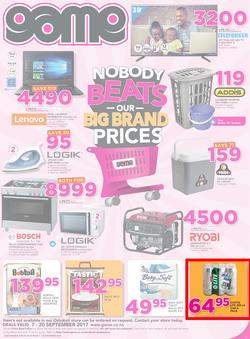 Game Namibia : Oshakati Nobody Beats Our Big Brand Prices (7 Sep - 20 Sep 2017), page 1