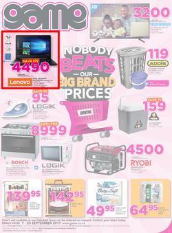 Game Namibia : Oshakati Nobody Beats Our Big Brand Prices (7 Sep - 20 Sep 2017), page 1