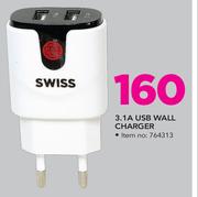 Swiss 3.1A USB Wall Charger