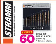Stramm Drill Bit Set 13 Piece SMM9480
