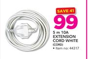 Simple Choice 5m 10A Extension Cord White