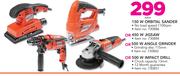 Stramm 150W Orbital SanderOr450W Jigsaw Or500W Angle GrinderOr500W Impact Drill-Each