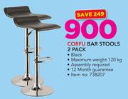 Corfu Black Bar Stools-2's Pack
