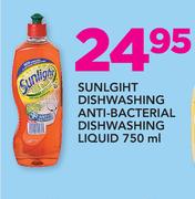 Sunlight Dishwashing Anti-Bacterial Dishwashing Liquid-750ml