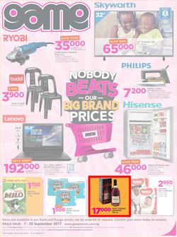 Game Nigeria : Nobody Beats Our Big Brand Prices (7 Sep - 20 Sep 2017), page 1