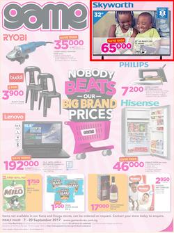 Game Nigeria : Nobody Beats Our Big Brand Prices (7 Sep - 20 Sep 2017), page 1