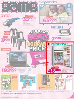 Game Nigeria : Nobody Beats Our Big Brand Prices (7 Sep - 20 Sep 2017), page 1