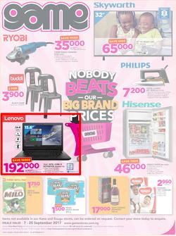 Game Nigeria : Nobody Beats Our Big Brand Prices (7 Sep - 20 Sep 2017), page 1