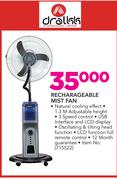 Dralkk Rechargeable Mist Fan
