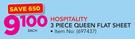 Hospitality 3 Piece Queen Flat Sheet-Each