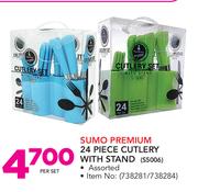 Sumo Premium 24 Piece Cutlery With Stand S5006-Per Set