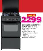 Defy 4 Burner Gas Stove Black DGS 168 SGG